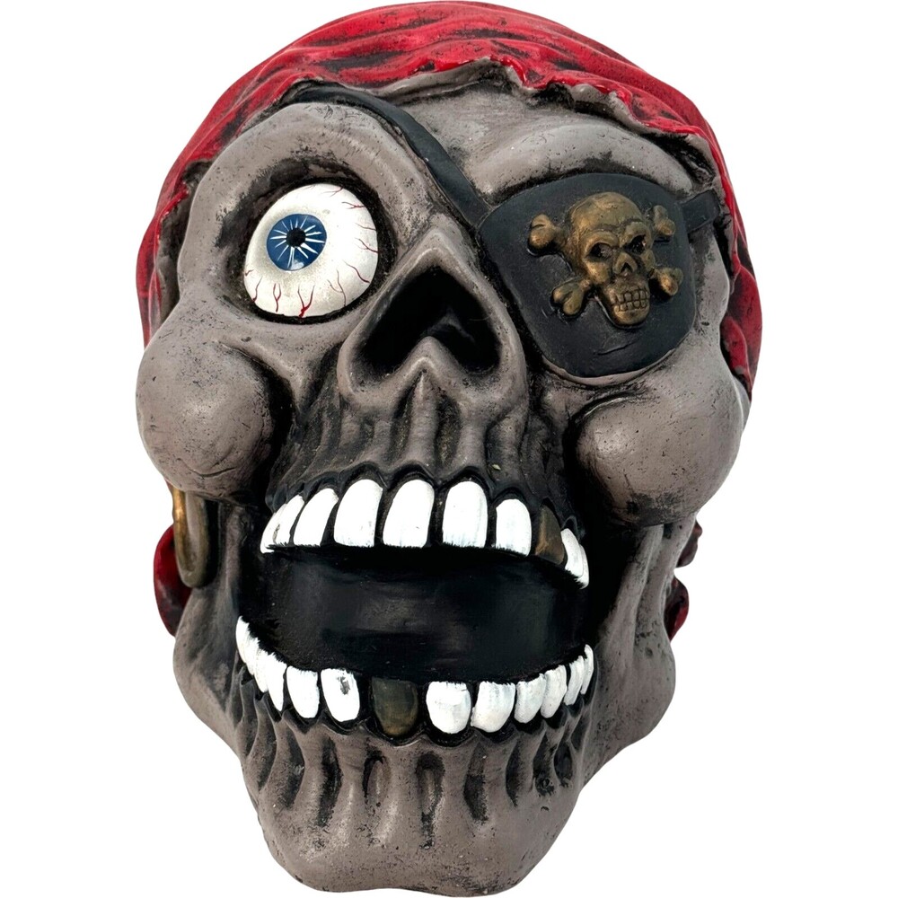 Halloween Skeleton Skull Eyepatch Eyeball Spooky Creepy Crazy Pirate Crossbones - Picture 3 of 10